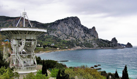 Radioastronomie bei Yalta und Simeis-Observatorium auf Krim Insel